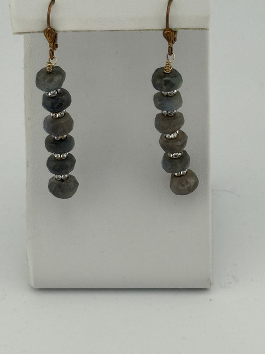 Labradorite and Swarovski Crystal Earrings