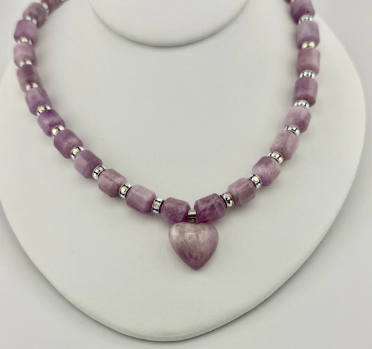 Kunzite Heart Necklace