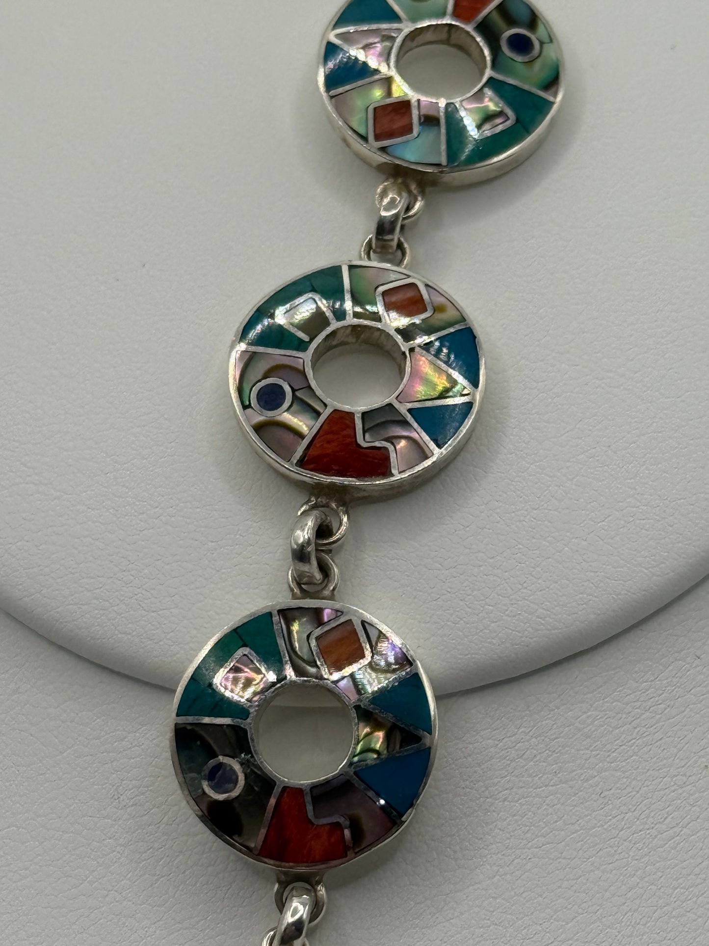 Multi Stone and Sterling Silver Bracelet
