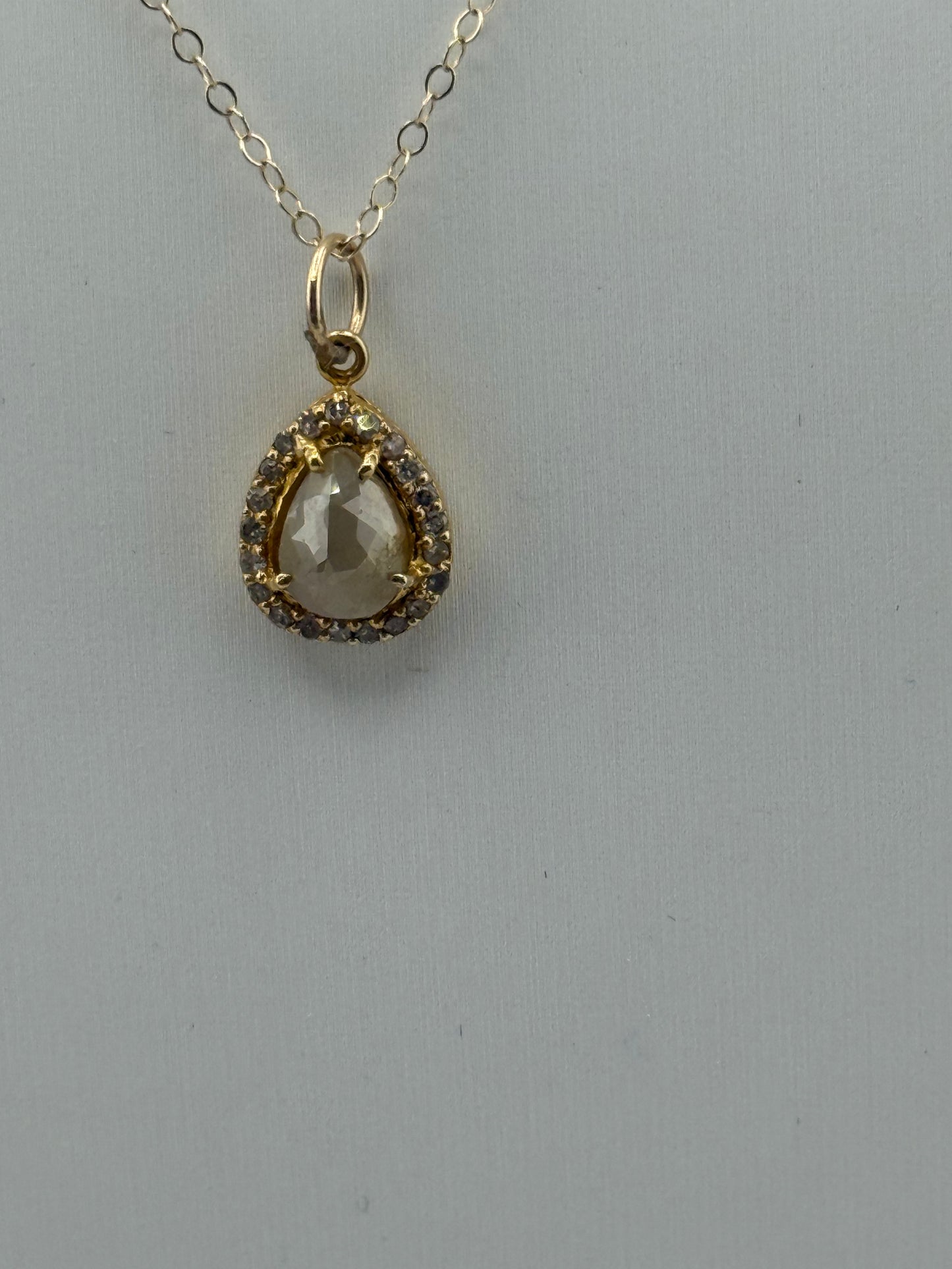 14K Raw Diamond Necklace