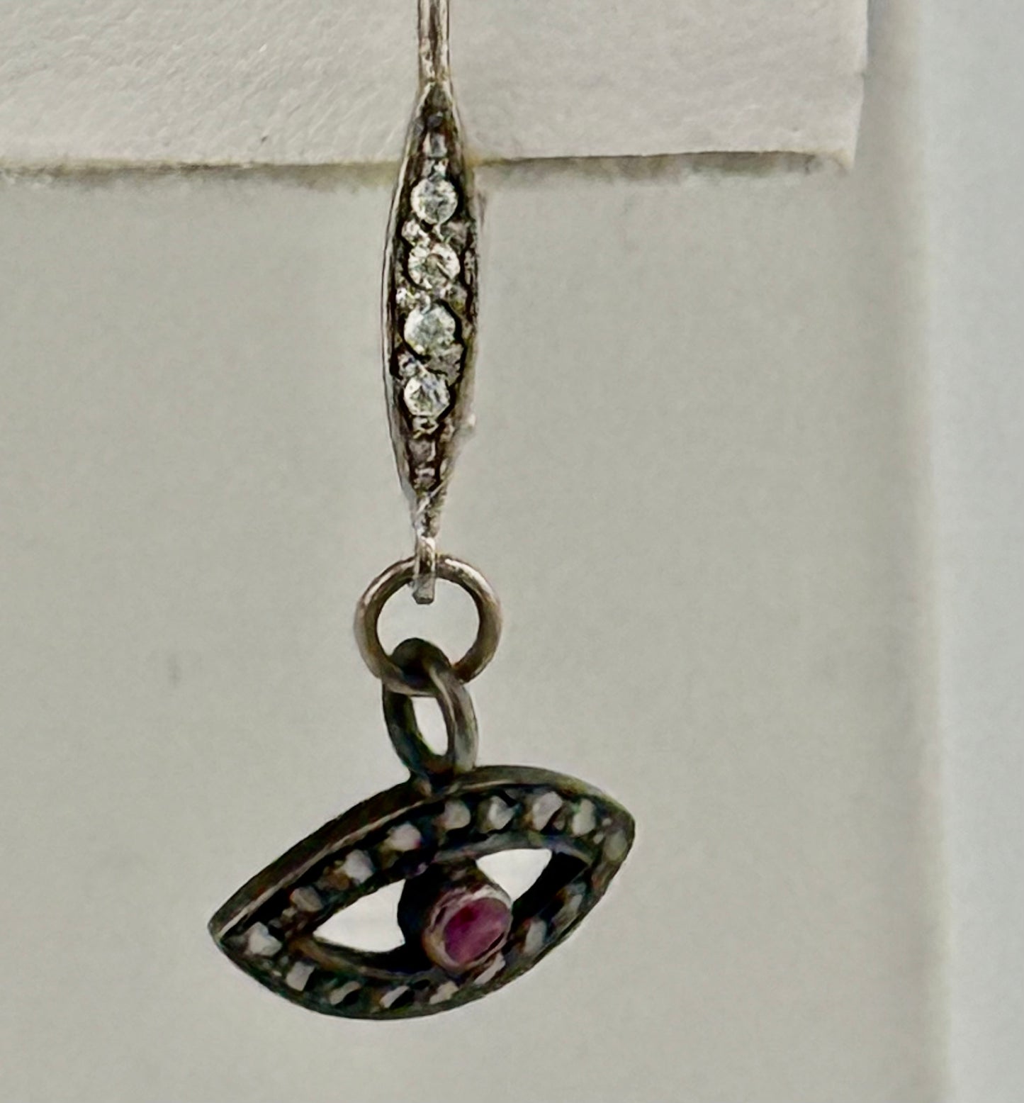 Diamond ruby Evil Eye Earrings