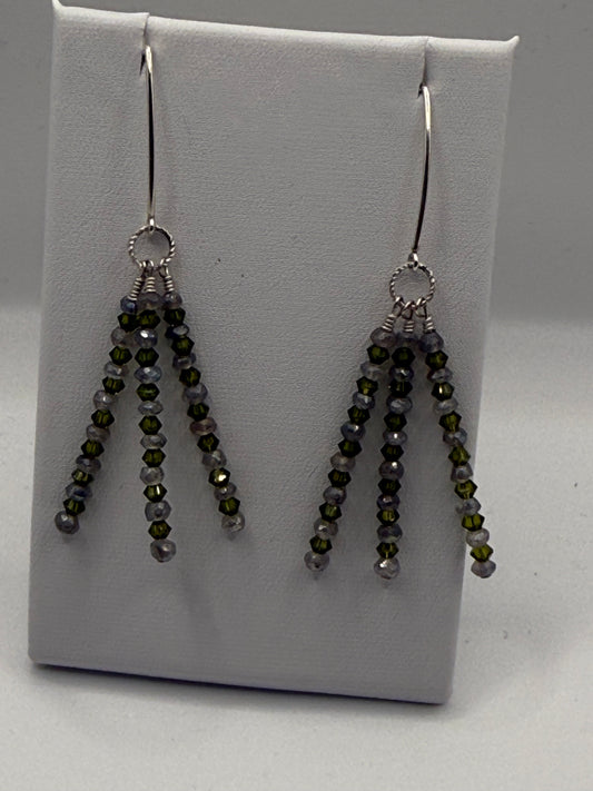Labradorite and Crystal earrings