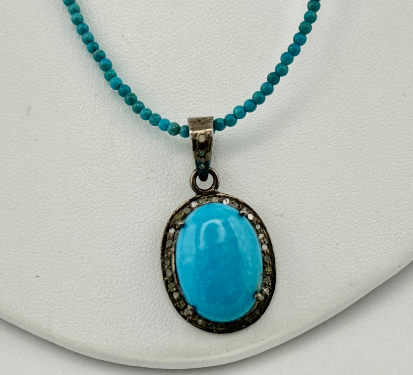 Sleeping Beauty Turquoise & Diamond Necklace