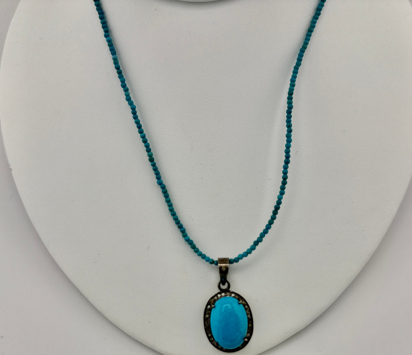 Sleeping Beauty Turquoise & Diamond Necklace