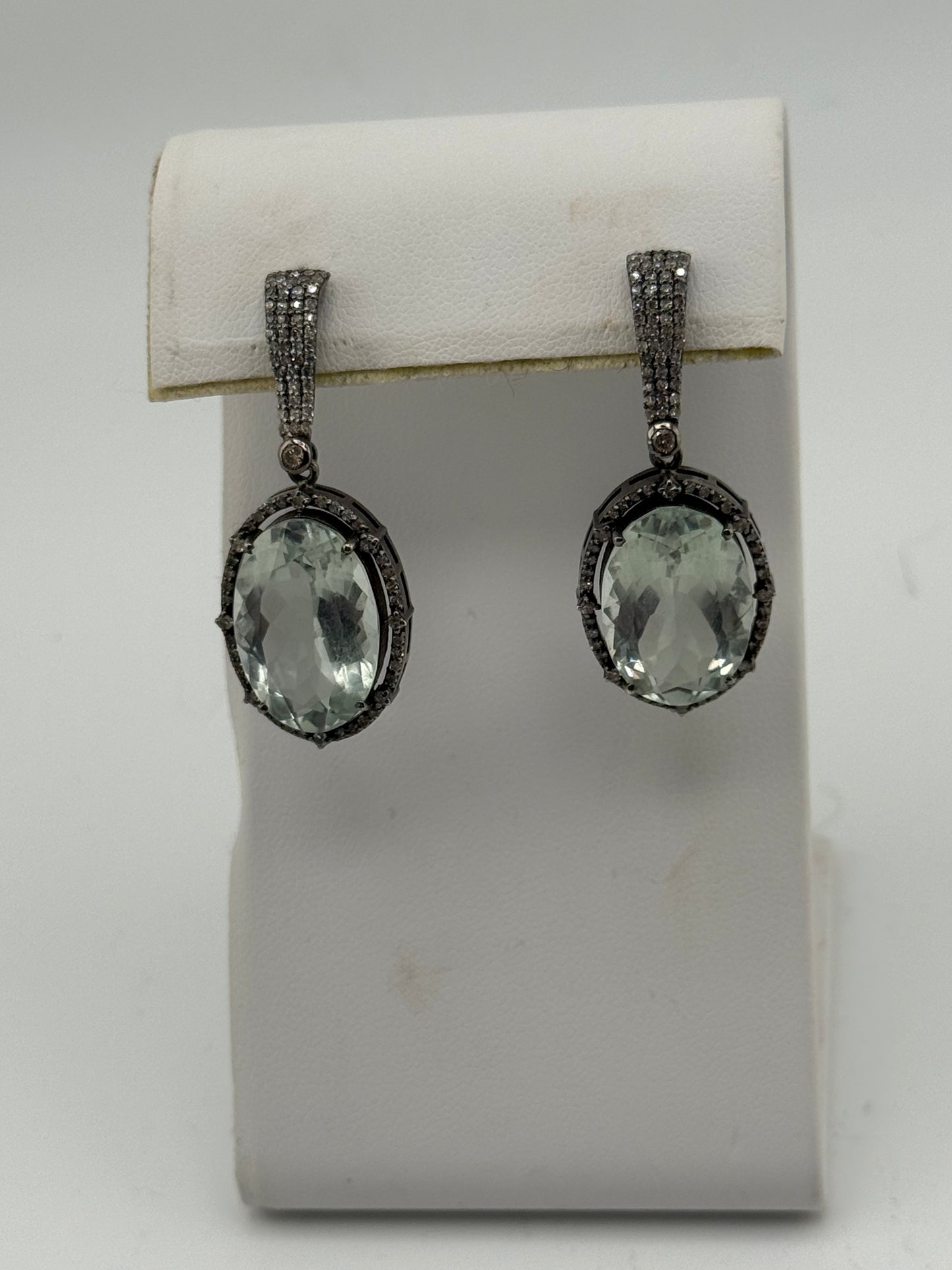 Aquamarine & Diamond Earrings