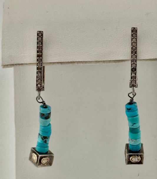 Turquoise Diamond Earrings