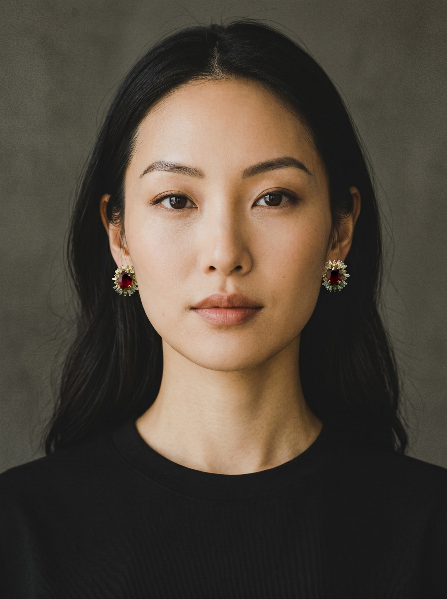 Ruby & Diamond Earrings