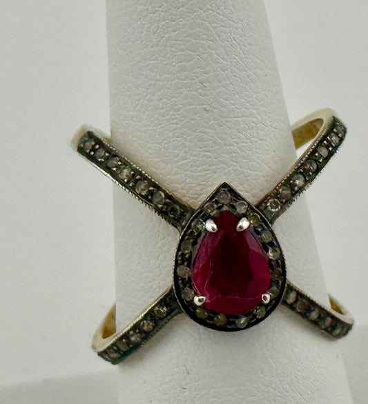 Ruby Diamond Criss Cross Ring