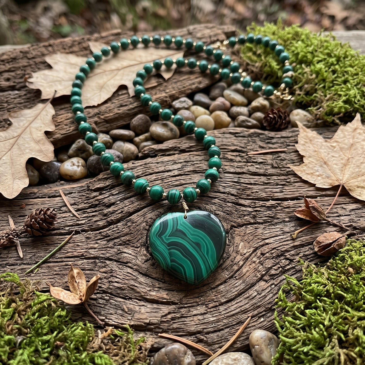Malachite Heart Necklace