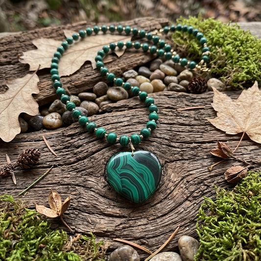 Malachite Heart Necklace