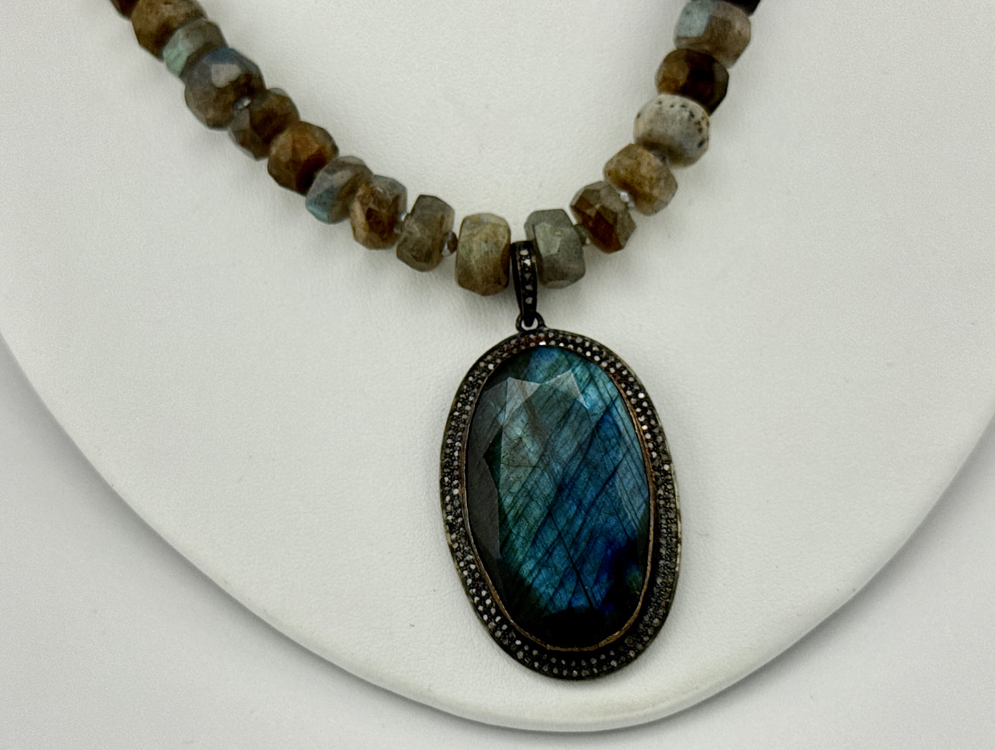 Labradorite & Diamond Necklace