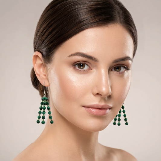 Malachite and Sterling Silver Earrings