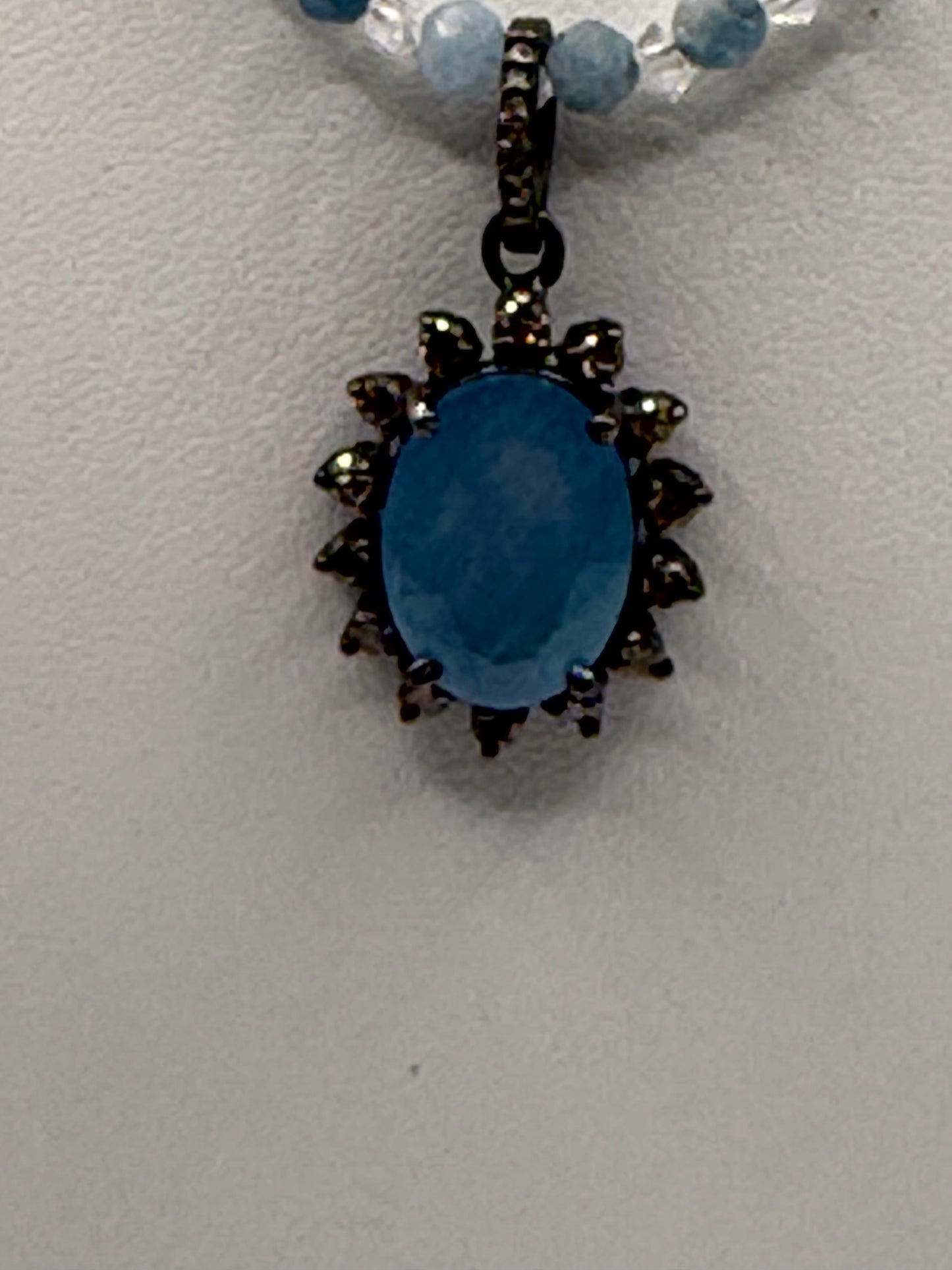 Aquamarine and Diamond Necklace
