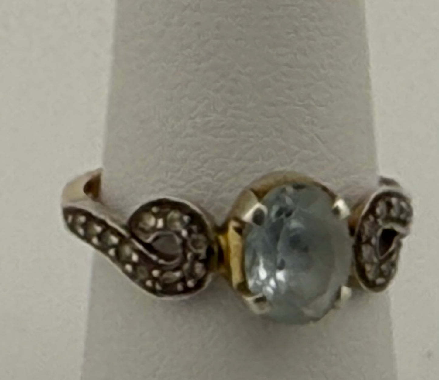 Aquamarine Diamond 14K Ring