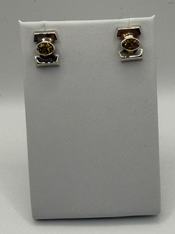 Citrine and SS Earrings