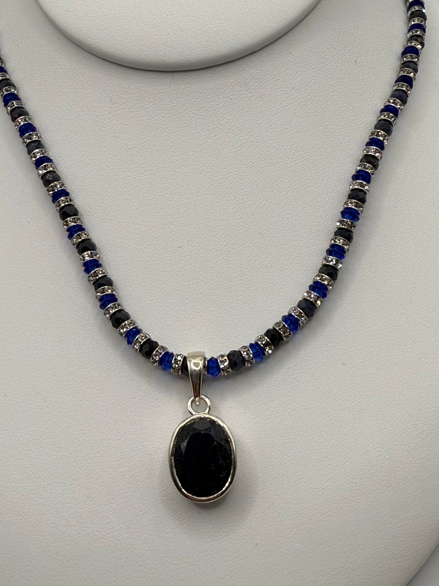 Sapphire and Crystal Necklace