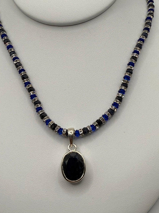 Sapphire and Crystal Necklace