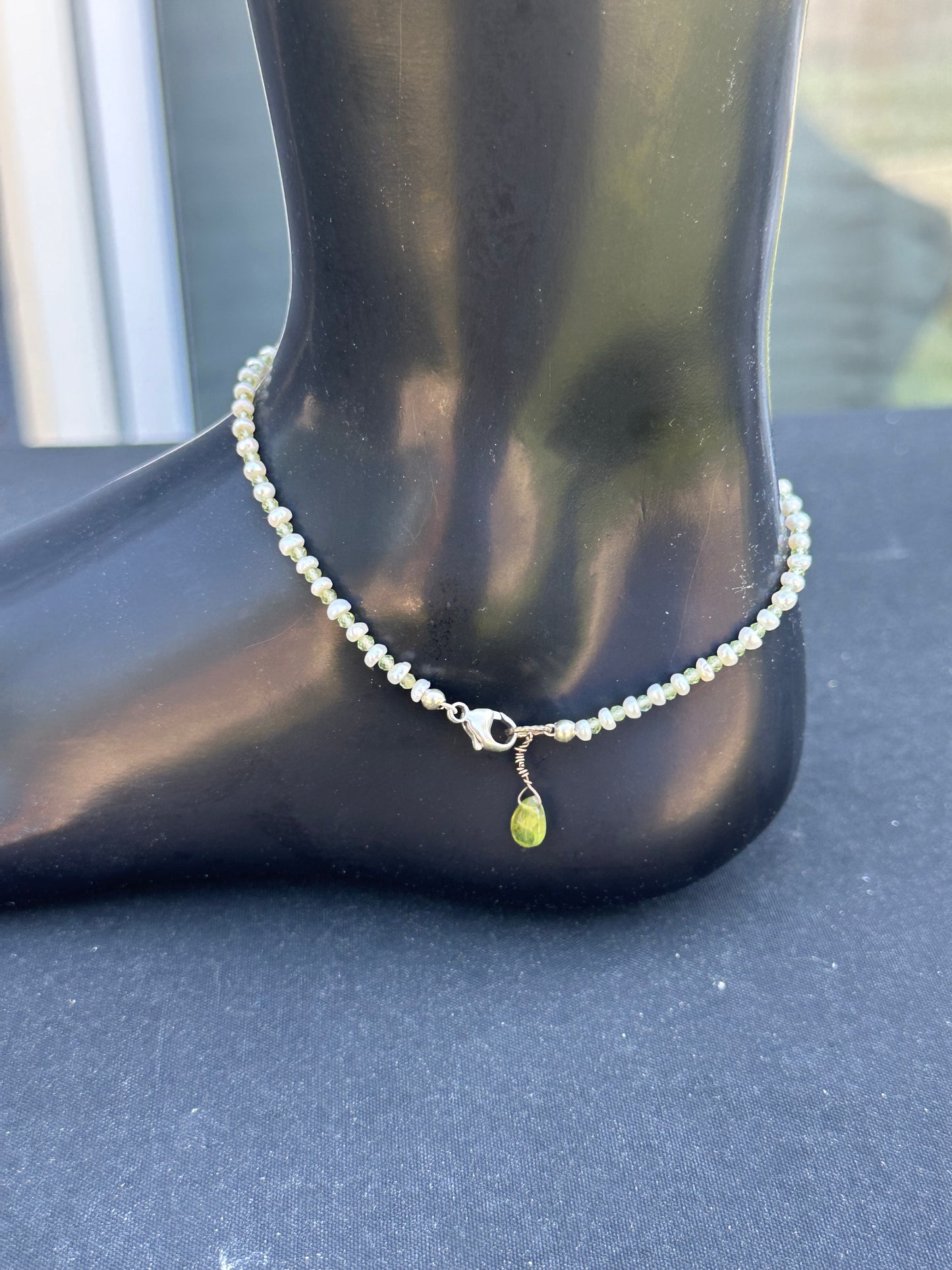 Peridot & Freshwater Pearl Anklet