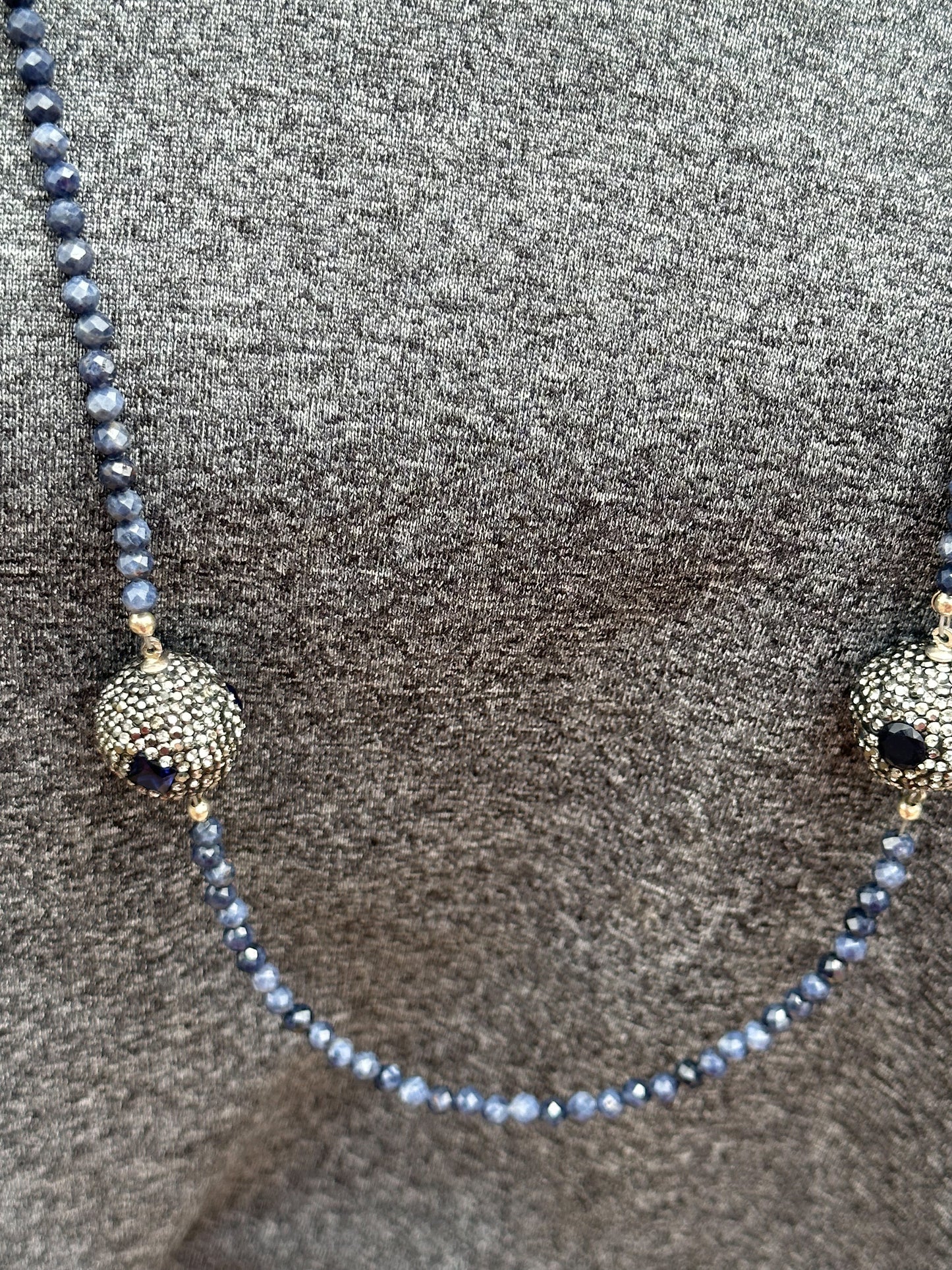 Sapphire and Swarovski Crystal Necklace