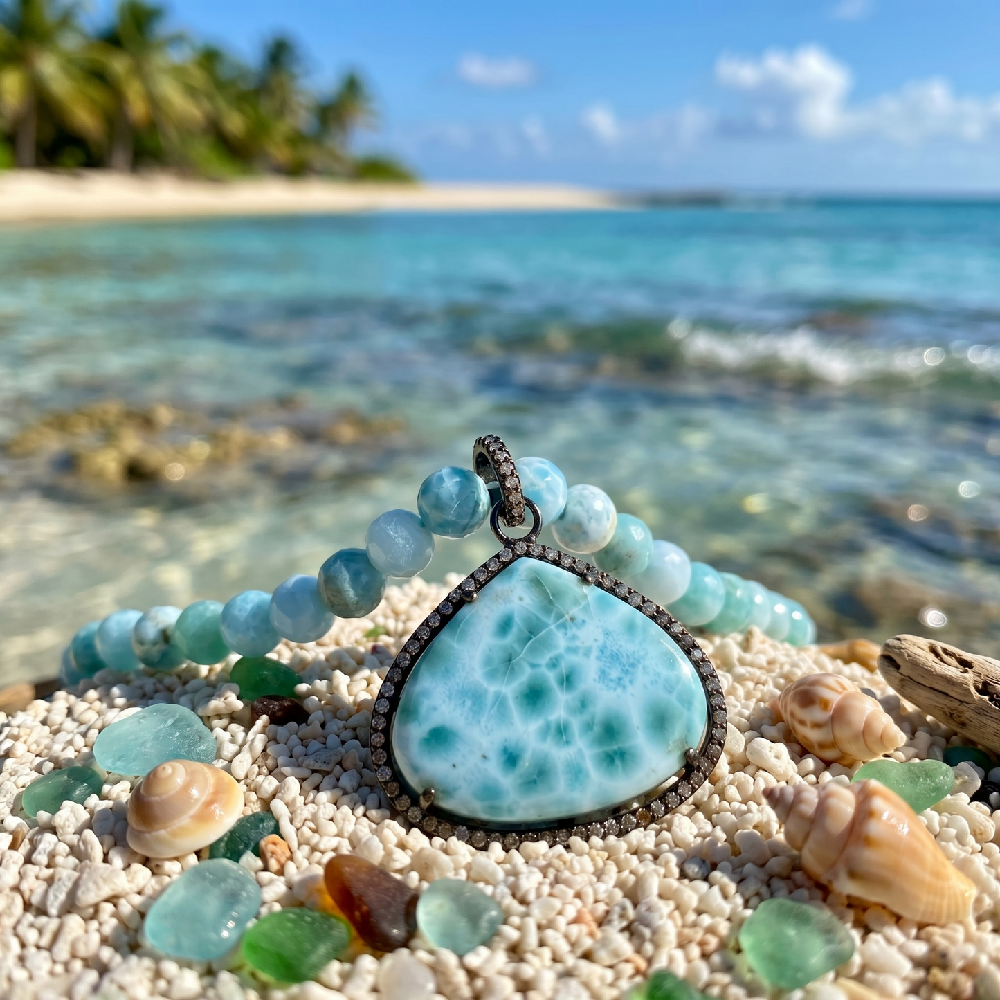 Larimar & Diamond Necklace