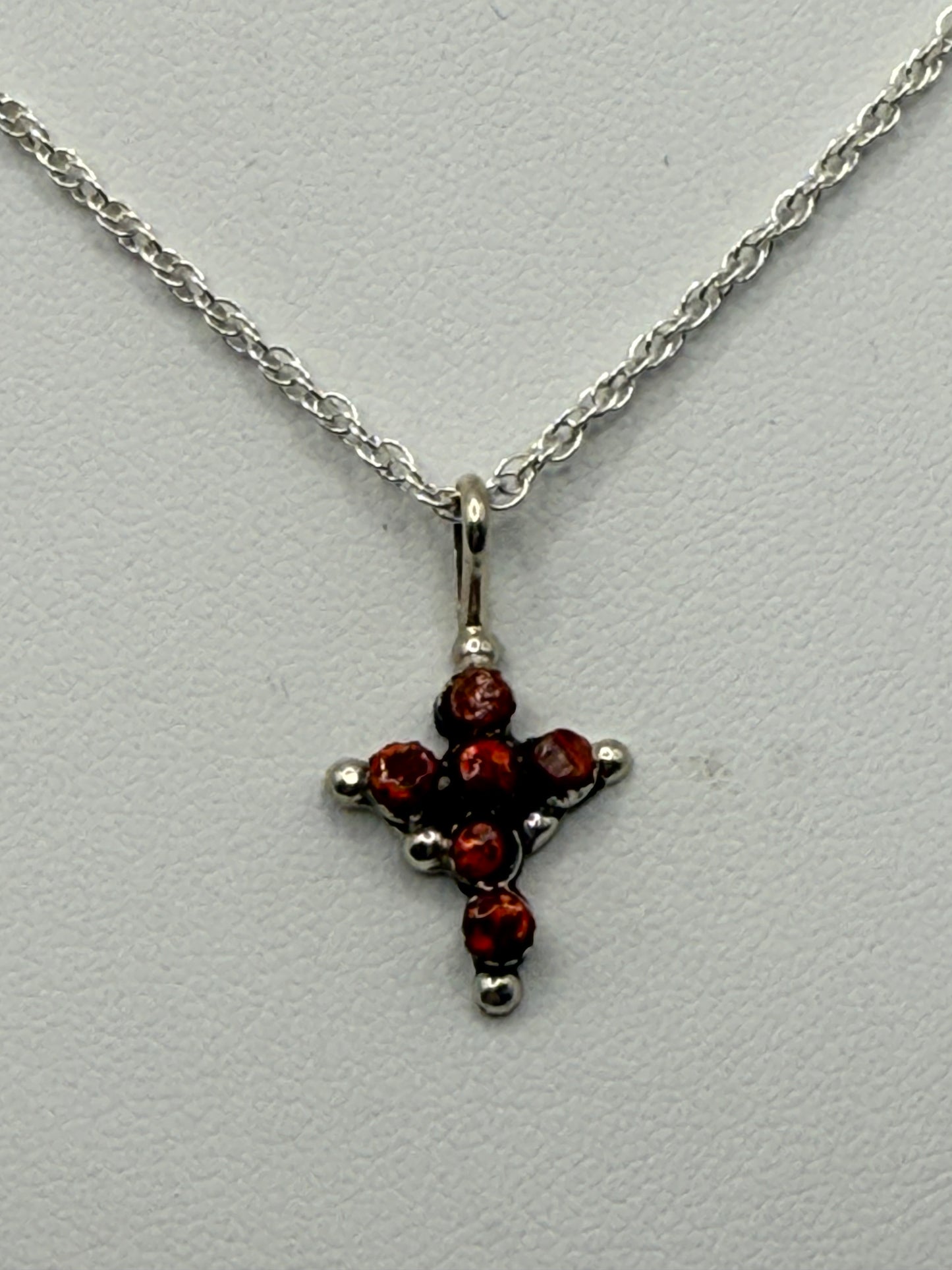 Multi-Color Opal Cross Necklace