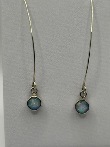 Opal and Sterling Silver Earrings