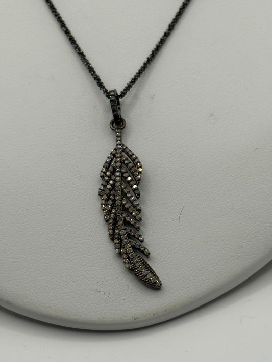Diamond Feather Necklace