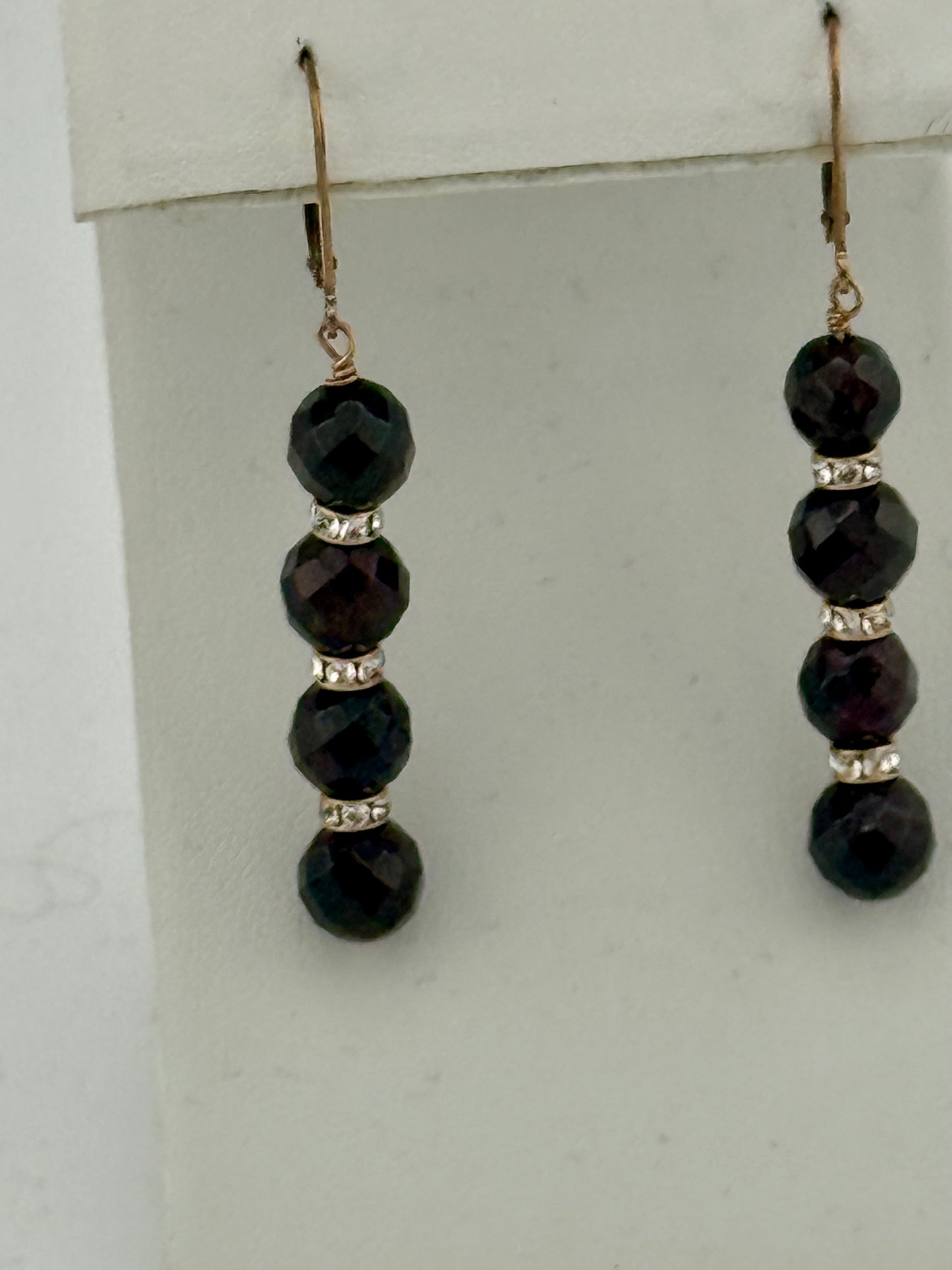 Garnet and Crystal Earrings