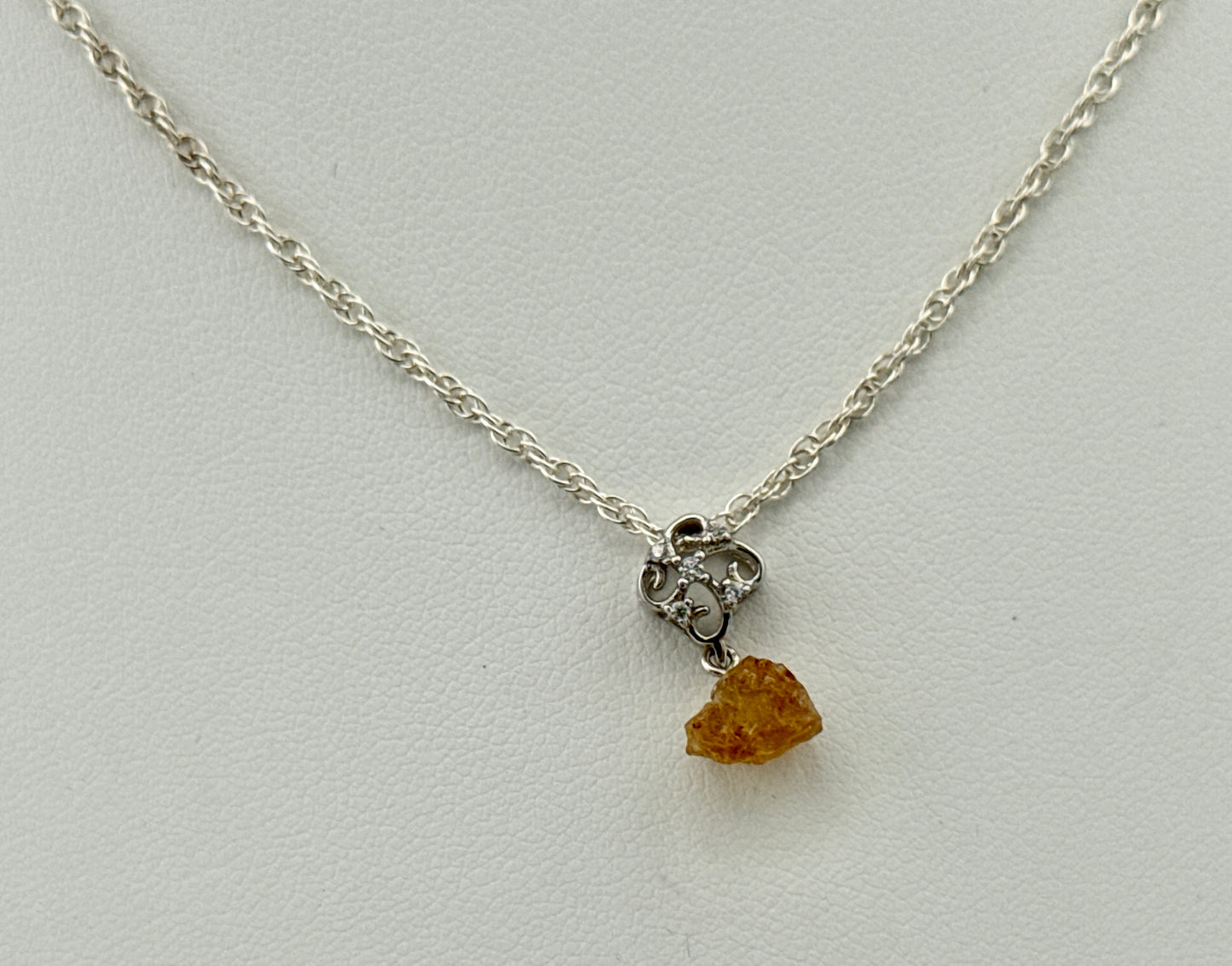 Citrine & CZ Necklace