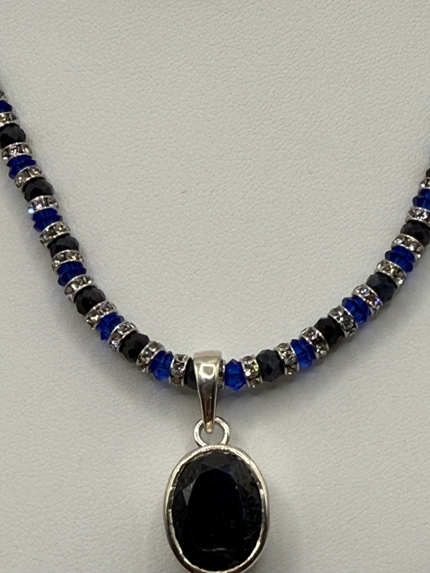 Sapphire and Crystal Necklace