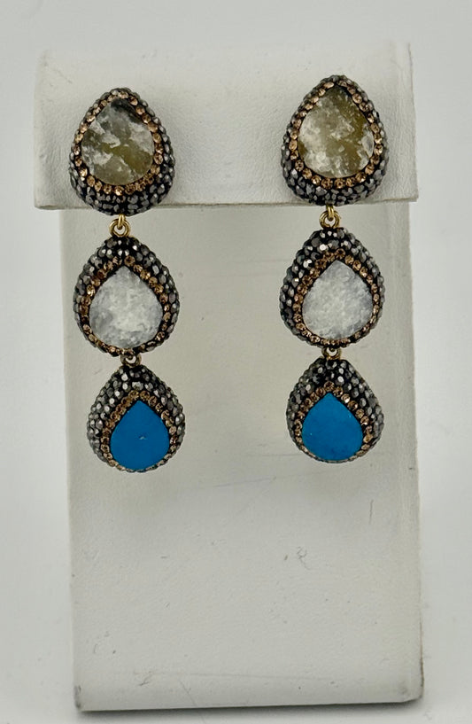 Howlite Quartz Earrings