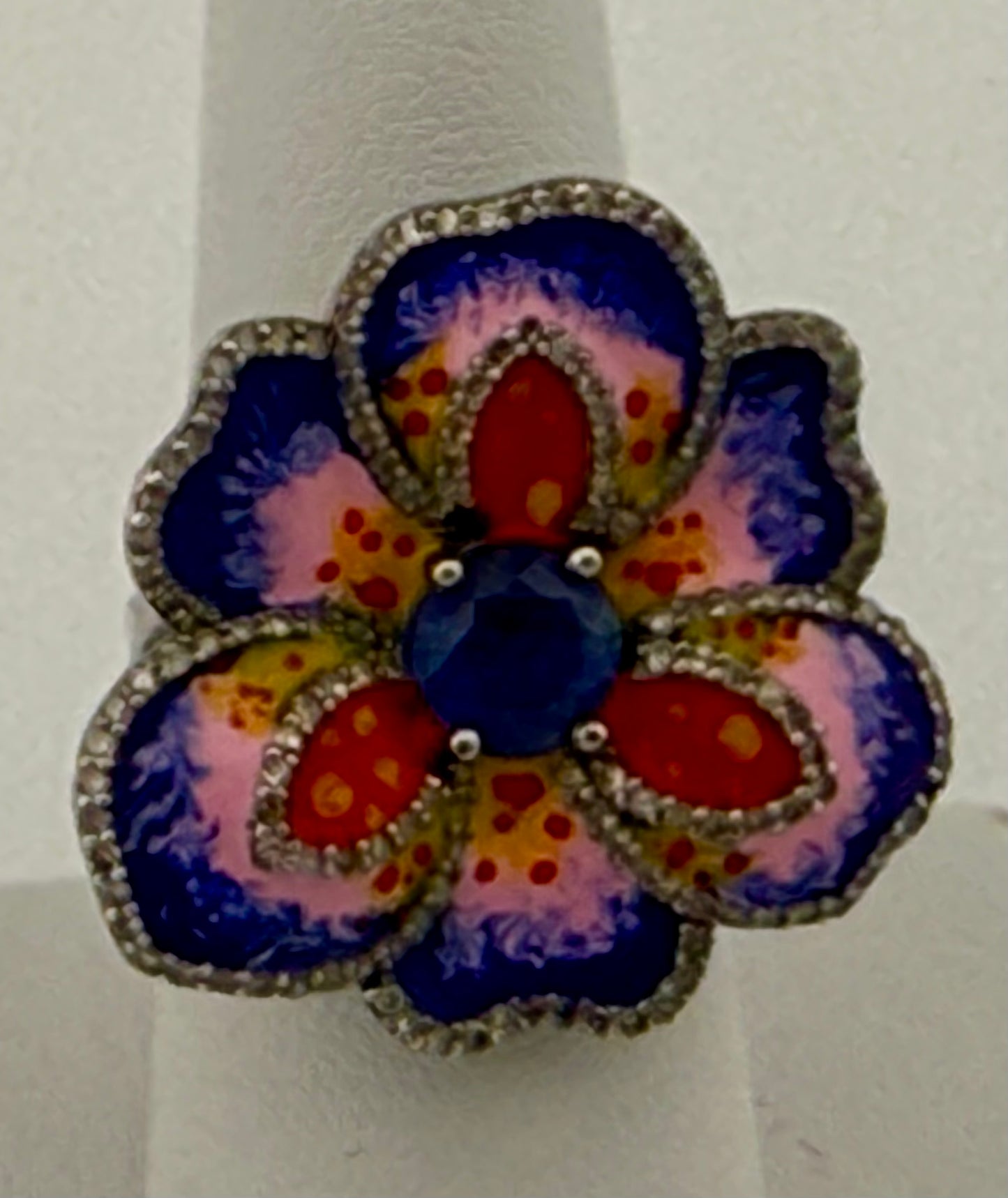 Enamel & Diamond Ring