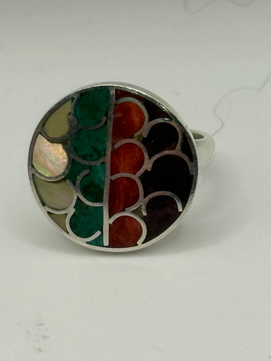 Inlaid Multi Stone Ring