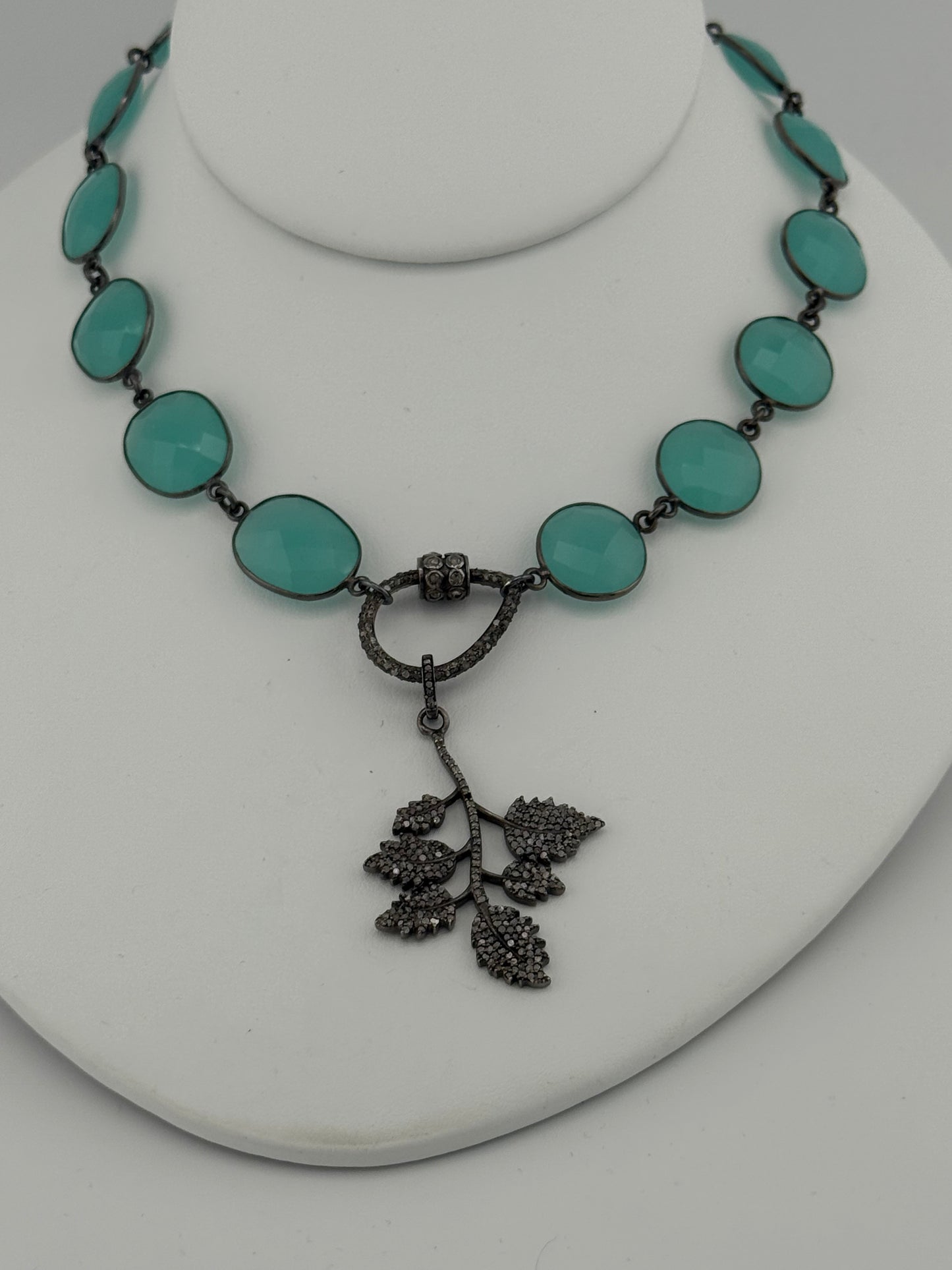 Diamond and Chalcedony Necklace