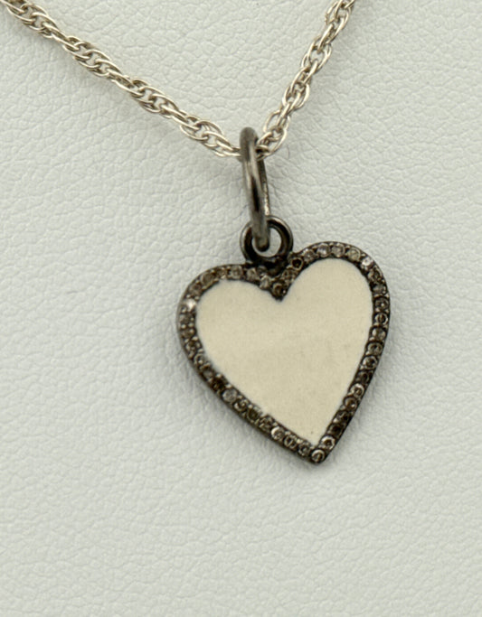 Small White Heart Diamond necklace