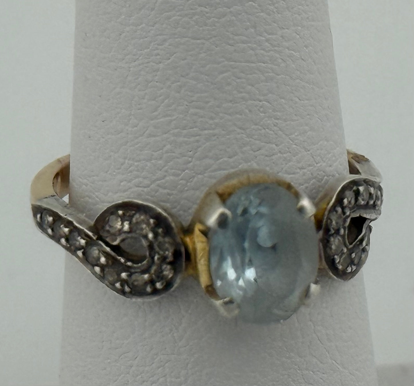 Aquamarine Diamond 14K Ring