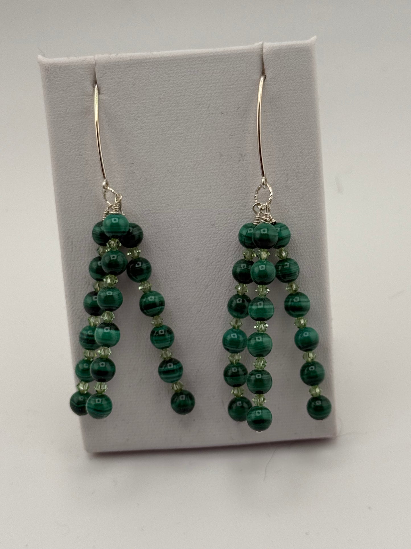 Malachite and Sterling Silver Earrings