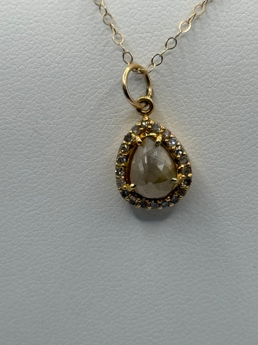 14K Raw Diamond Necklace