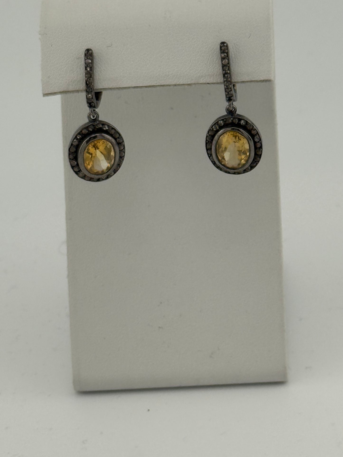 Citrine & Diamond Earrings