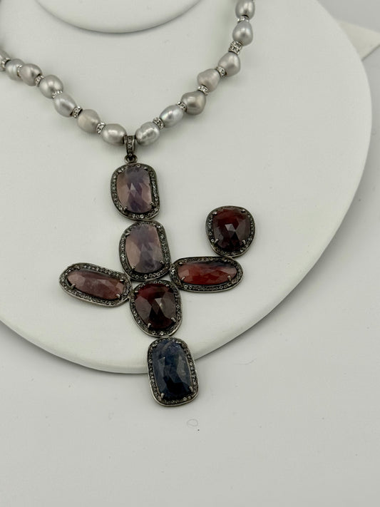Sapphire Cactus Necklace