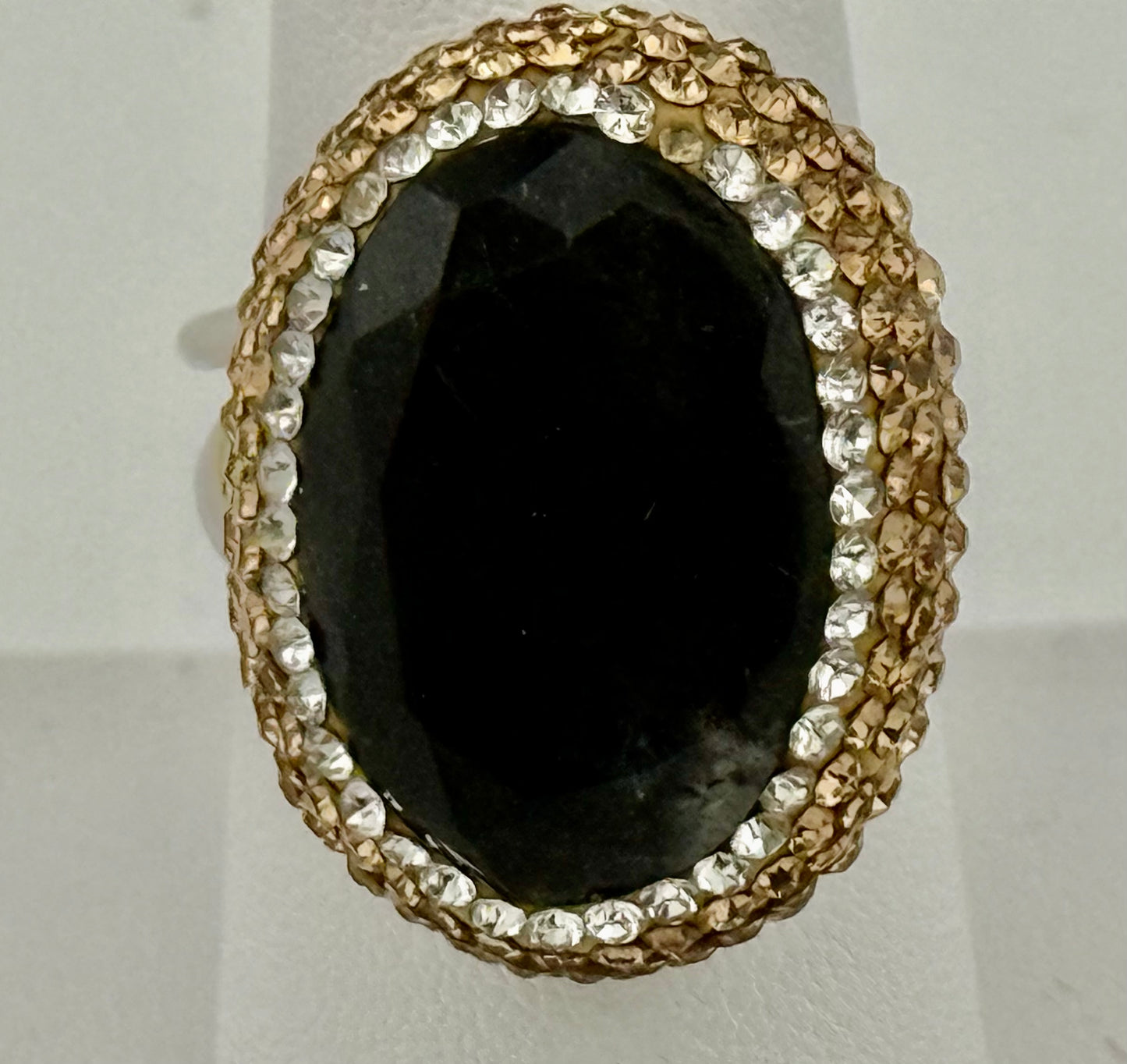 Black onyx and Marcasite Adjustable ring