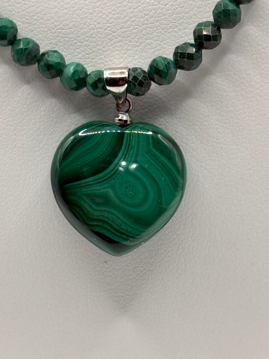 Malachite Heart Necklace