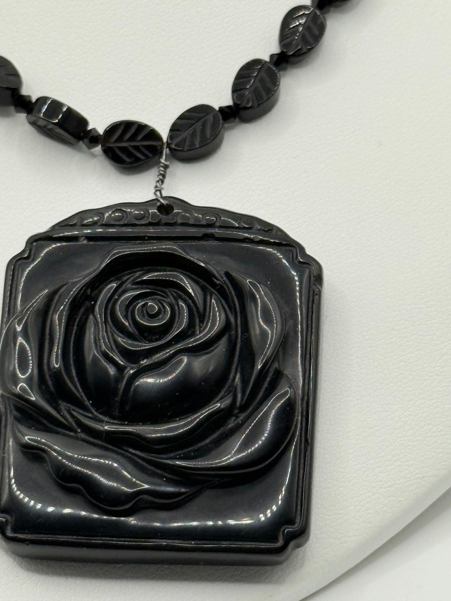Carved Black Onyx Necklace
