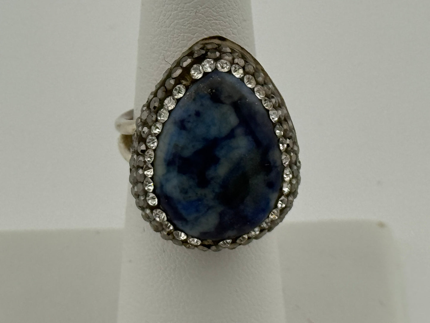 Denim Lapis, Crystal Adjustable Ring