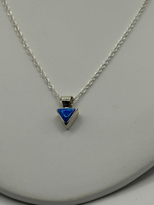 Triangle Blue Opal Necklace
