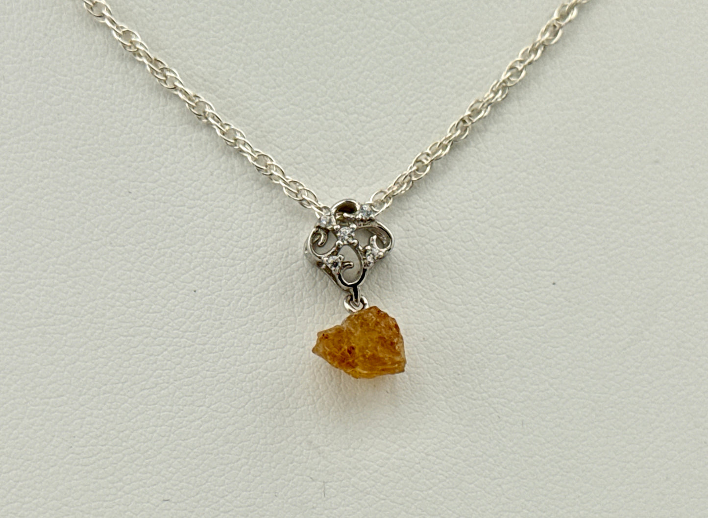 Citrine & CZ Necklace