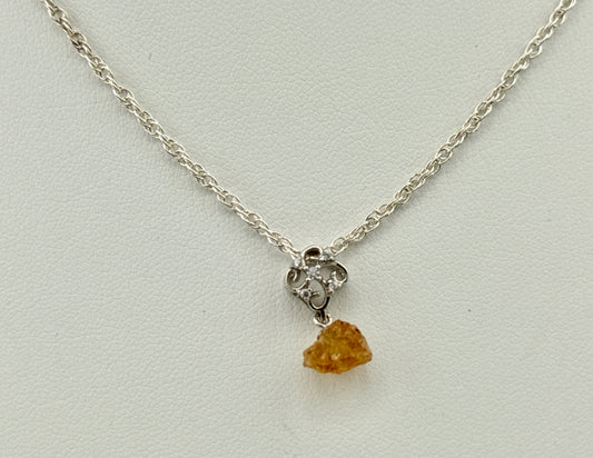 Citrine & CZ Necklace