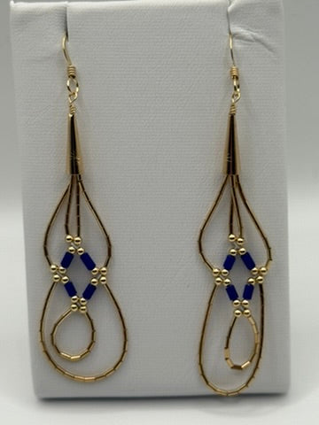 Gold Vermeil & Lapis Earrings