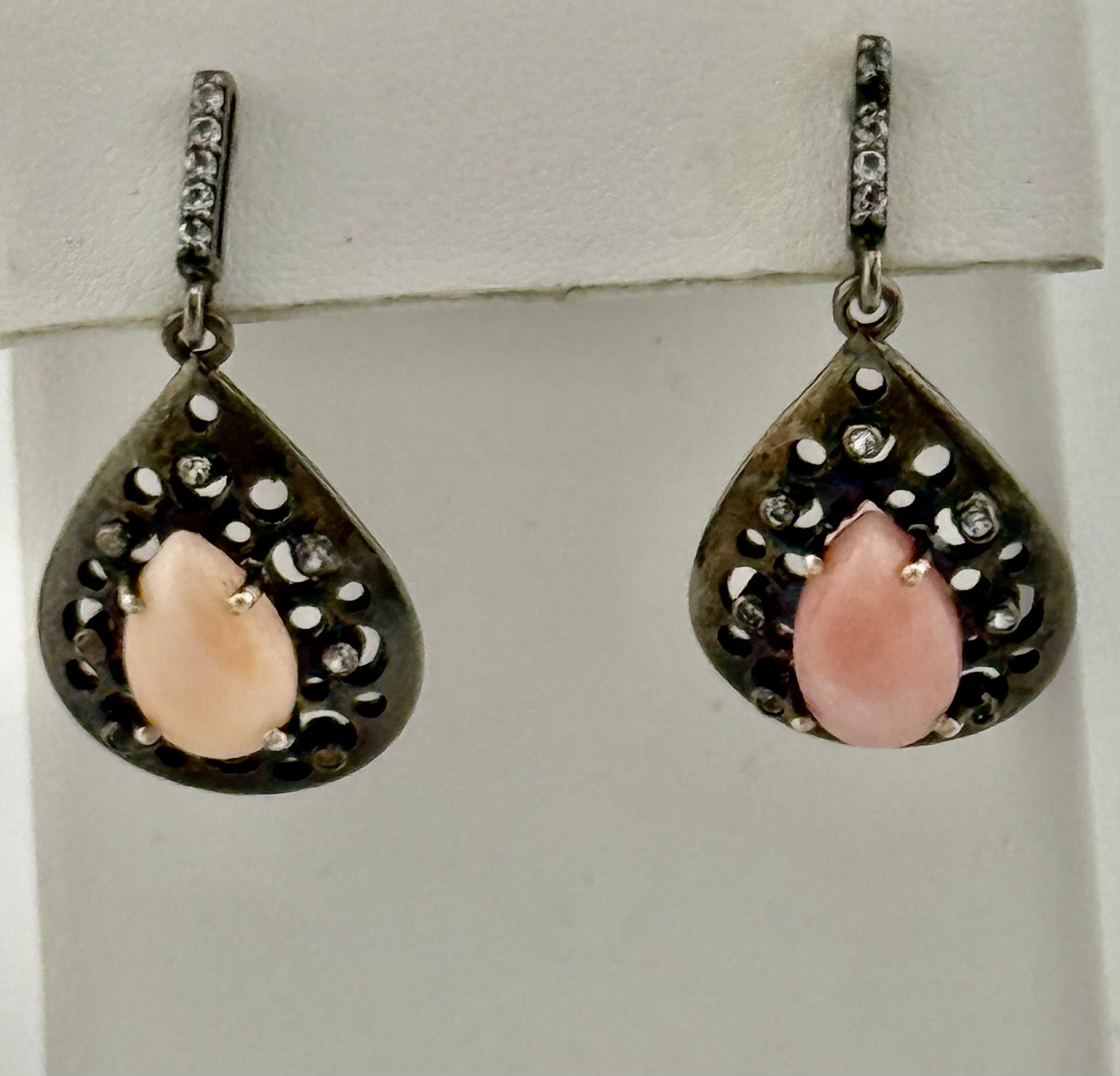 Opal & White Topaz Earrings