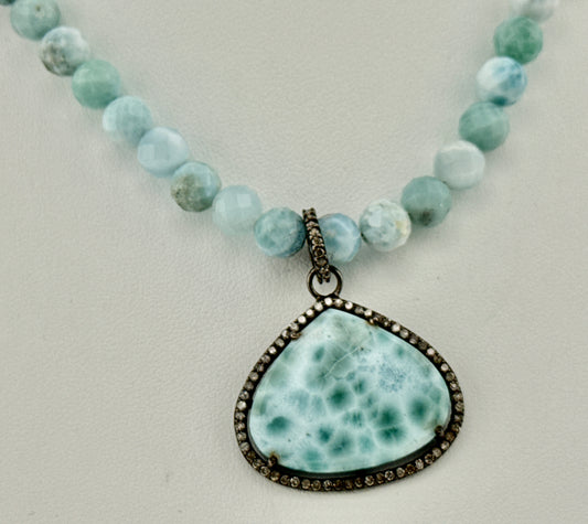 Larimar & Diamond Necklace